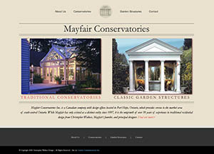 A link to Mayfair Conservatories website by Context Marketing Communications
