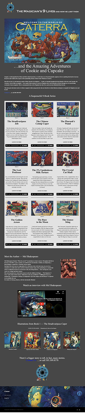 Web Site for the Magician's 9 Lives by Context Marketing Communications